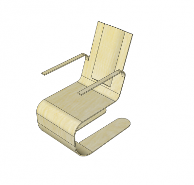Flexible office chair Sketchup model