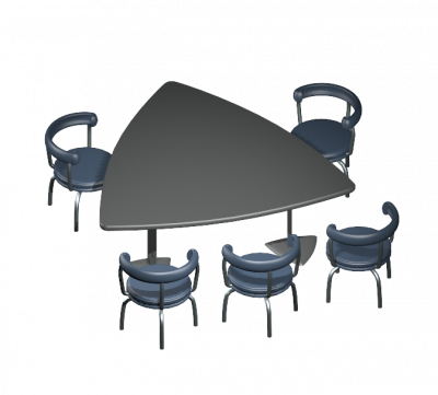 Meeting table and chairs 3DS Max model
