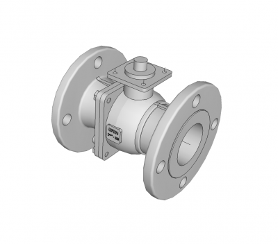 Flanged ball valve Sketchup model 