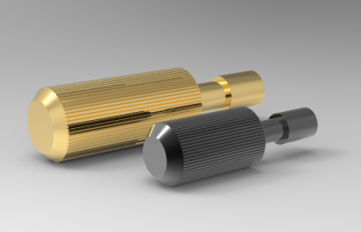 Autodesk Inventor 3D CAD Model of Knurled Bolt for Cover Plate, M5, L20	d3.9