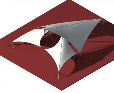 Public tent structure 3DS Max model