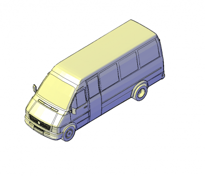 Minibus AutoCAD DWG block 