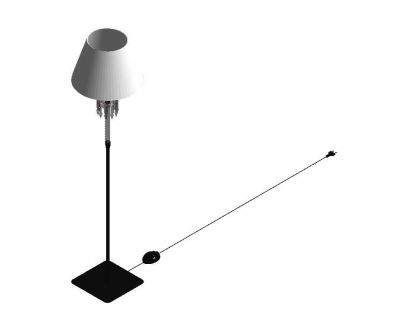 Torch small_floor_lamp_White lampshade Revit Family 