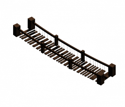 Wooden footbridge 3DS Max model 