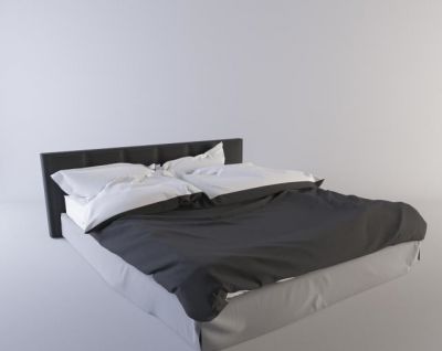 Double bed with gray Duvet