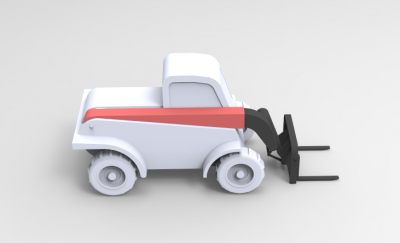 Solid-works 3D CAD Model of Forklift truck with telescopic arm