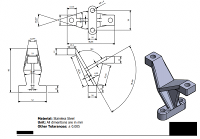 Inventor 2D CAD drawing of V shape for practice 4