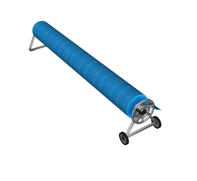 Swimming pool roller with solar blanket Sketchup model 