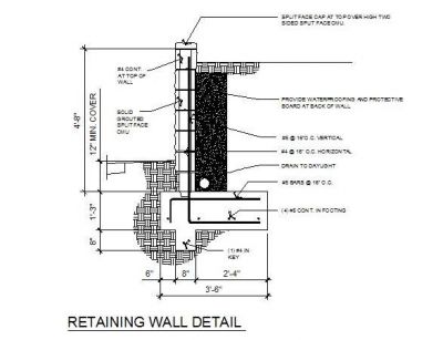 Landscaping - Retaining Wall Detail 01