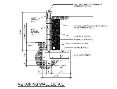 Landscaping - Retaining Wall Detail 01