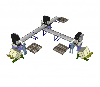 Factory production line Sketchup model 