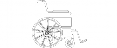 506mm Wide Wheel Chair Left Side Elevation dwg Drawing