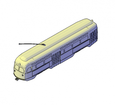 Tram 3D DWG block 