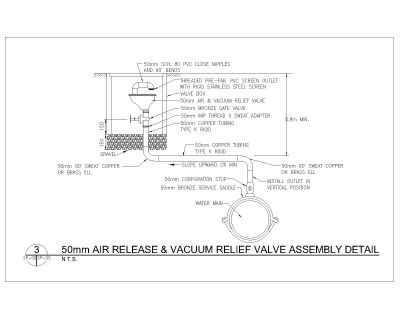 50mm Air Release & Vacuum Relief Valve Assembly Detail .dwg