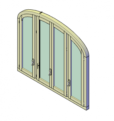Large arched window 3D DWG block