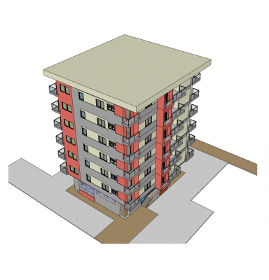 Residential apartments Sketchup model 