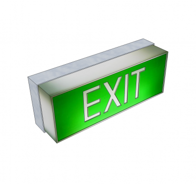 Illuminated exit sign Sketchup model 