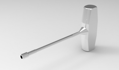 Autodesk Inventor ipt file 3D CAD Model of  forged tee-handled: A(mm)=5	B(mm)=8	        C(mm)=25	D(mm)=130	E(mm)=85	L(mm)=160