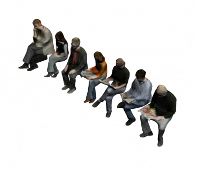 People sitting 3DS Max model 