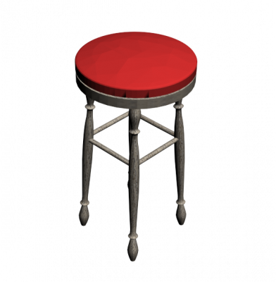 Traditional bar stool 3DS Max model
