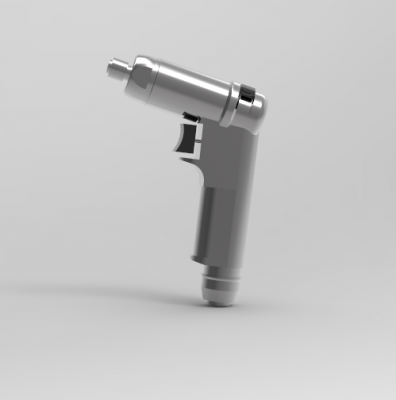 Solid-works 3D CAD Model of  Trigger Start Gun Grip Wedge screwdrivers, Torque(Nm)=2-5	speed (rpm)=850	 	 Air consumption speeed=6.5       Sound pressure(dB)=73