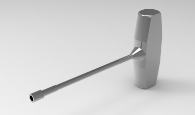 Autodesk Inventor ipt file 3D CAD Model of forged tee-handled: A(mm)=6	B(mm)=9	        C(mm)=35	D(mm)=130	E(mm)=85	L(mm)=160