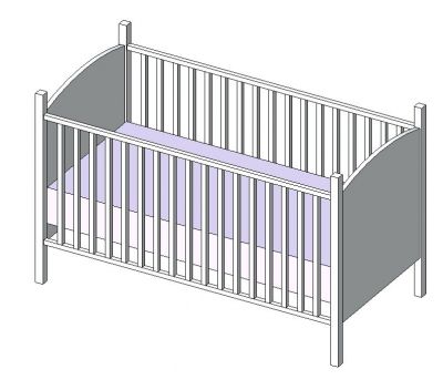 Crib Baby Bed Revit Family 1