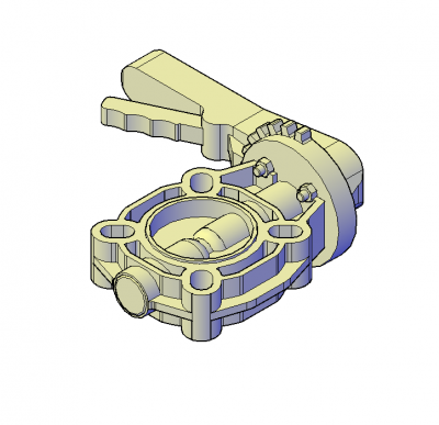 Butterfly valve 3D DWG model 