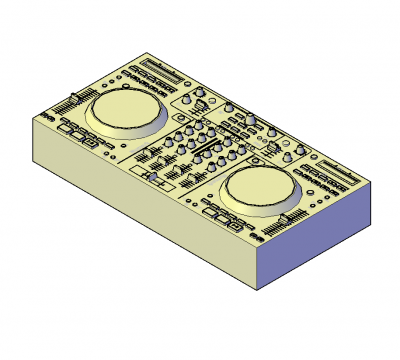 DJ Mixing desk 3D DWG block 