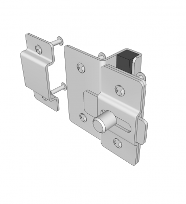 Toilet partition latch Sketchup model 