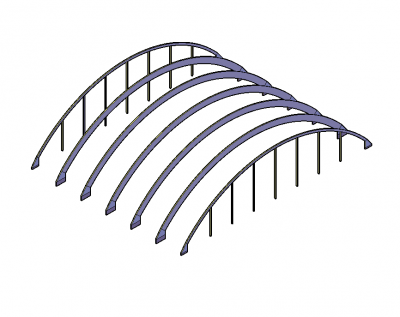 Arch truss struttura 3D modello DWG