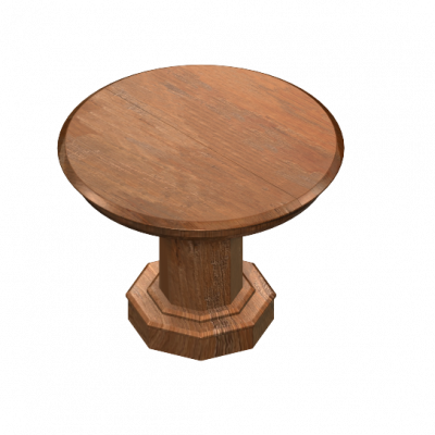Circular wooden table 3DS Max model