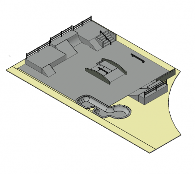 Skate park design 3D DWG model 