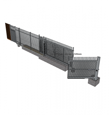 Sliding security gate Sketchup model 