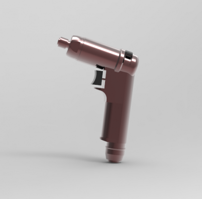 Solid-works 3D CAD Model of Trigger Start Gun Grip Wedge screwdrivers, Torque(Nm)=1,5-2,8	speed (rpm)=3600	 Air consumption speeed= 8	Sound pressure(dB)=73
