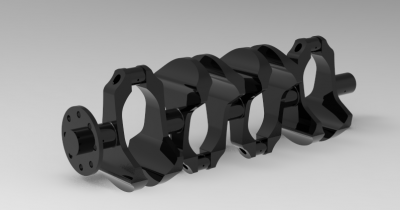 Autodesk Inventor 3D CAD Model of 4 cylinder Cam Shaft