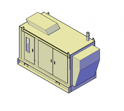 Generator Canopy 3D DWG block