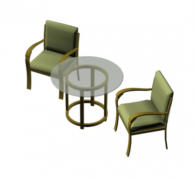 Conservatory table and chairs 3DS Max model 