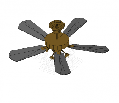 Потолочный вентилятор со светом модели Revit