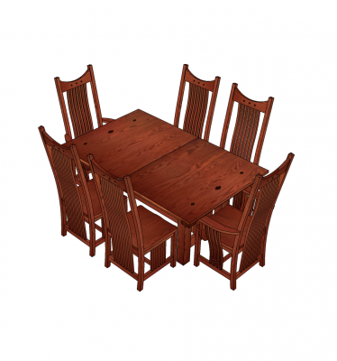 Extendable dining table sketchup model