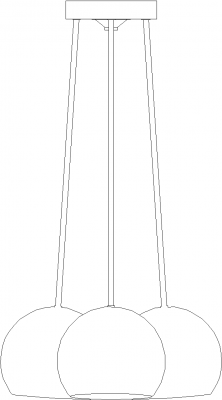 556mm Length Golden Chandelier with 3 Lights Front Elevation dwg Drawing