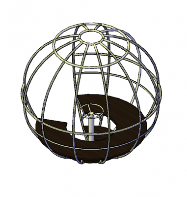 Spinning sphere playground game 3D DWG model