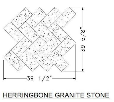Espina de pescado piedra de granito Hatch