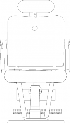 560mm Width Wing Chair Rear Elevation dwg Drawing