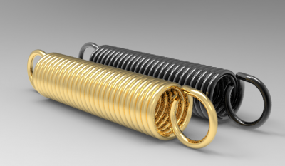 Autodesk Inventor ipt file 3D CAD Model of Service Spring for Extension, OD (inch)=0.296	Wire D(inch)=0.04	Free Length L=1.05
