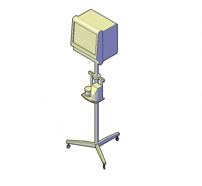 Doctors examination monitor 3D DWG block 