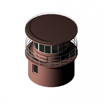Round gate house 3DS Max model