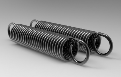 Autodesk Inventor ipt file 3D CAD Model of Service Spring for Extension, OD (inch)=0.234	Wire D(inch)=0.02	Free Length L=1.09