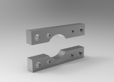 Solid-works 3D CAD Model of Mounting Rails for Actuator, a=120	b=52	c=69	d= 20	e= 16	f=60	g=10	h=20	Øi=9mm