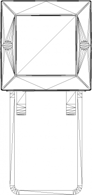 57mm Length Miniloft Spot Light Front Elevation dwg Drawing